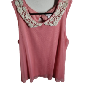Women's Candies Pink Sheer Top